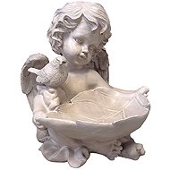Prodex Angel with Leaf and Bird, Large, 25 × 21cm - Angel Statue