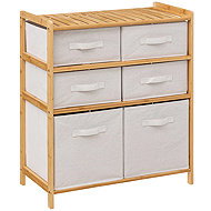5FIVE SIMPLY SMART Bamboo shelf TIDY with textile baskets, 78,5 cm - Shelving Unit