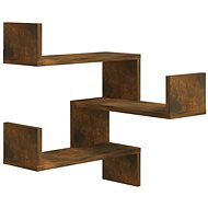 Shumee wall mounted corner shelf smoked oak 40 × 40 × 50 cm composite wood - Shelf