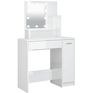 Shumee Dressing table with LED glossy white 86,5 × 35 × 136 cm - Dressing Table