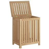 Shumee Laundry basket 50 × 35 × 60 cm solid teak - Laundry Basket