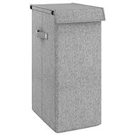 Shumee Folding laundry basket grey 26 × 34.5 × 59.5 cm faux linen fabric - Laundry Basket