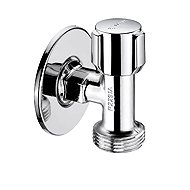 Schell Comfort Washing Machine Valve with Top Control 1/2" × 3/4", Chrome - Corner Valve