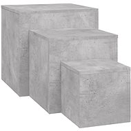 Shumee Folding tables 3 pcs concrete grey chipboard - Side Table