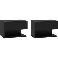 Shumee Wall Mounted Nightstands 2 pcs black - Night Stand