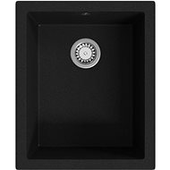 SHUMEE Kuchyňský dřez s přepadem, černý, žula - Granite Sink