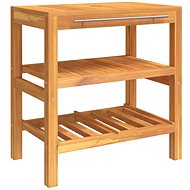 SHUMEE Koupelnová skříňka se 2 policemi, 74 × 45 × 75 cm, masivní dřevo - Bathroom Cabinet