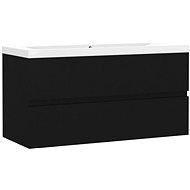 SHUMEE Skříňka se zápustným umyvadlem, dřevotříska, černá, 91 × 39,5 × 18,5 cm - Koupelnová skříňka