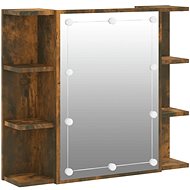 SHUMEE Zrcadlová skříňka s LED, kouřový dub, 70 × 16,5 × 60 cm - Bathroom Cabinet