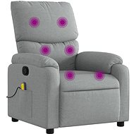 Shumee polohovací světle šedé textil 37 3422 - Massage Chair