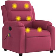 Shumee polohovací vínové, samet - Massage Chair
