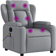 Shumee polohovací světle šedé textil 372415 - Massage Chair