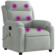 Shumee polohovací světle šedé, samet - Massage Chair