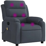 Shumee polohovací tmavě šedé, samet - Massage Chair