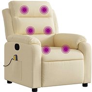 Shumee polohovací krémové textil - Massage Chair