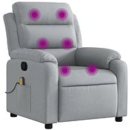 Shumee polohovací světle šedé textil - Massage Chair