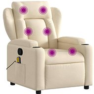 Shumee Polohovací, krémové textil - Massage Chair