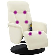 Shumee polohovací s podnožkou krémové, samet - Massage Chair