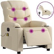 Shumee elektrické polohovací krémové, textil - Massage Chair