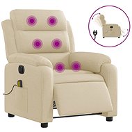 Shumee elektrické polohovací, krémové textil - Massage Chair