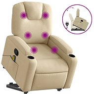 Shumee zvedací polohovací krémové textil - Massage Chair