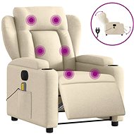 Shumee elektrické polohovací krémové textil - Massage Chair