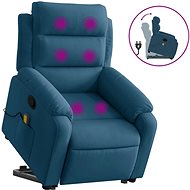 Shumee zvedací polohovací modré, samet - Massage Chair