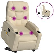 Shumee zvedací polohovací, krémové textil - Massage Chair