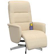 Shumee polohovací s podnožkou krémové textil - Massage Chair