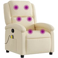 Shumee Polohovací, krémové textil 371772 - Massage Chair