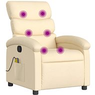Shumee Polohovací, krémové textil 371710 - Massage Chair