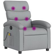 Shumee Polohovací, světle šedé textil 371701 - Massage Chair