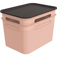 ROTHO Brisen set 2 x box + lid, 16 l pink - Storage Box