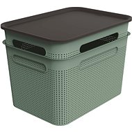 ROTHO Brisen set 2 x box + lid, 16 l green - Storage Box