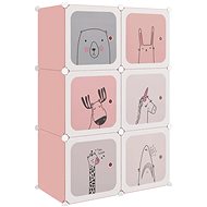 SHUMEE Children's modular wardrobe with 6 storage boxes pink PP - Wardrobe