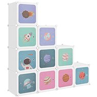 SHUMEE Dětská modulární skříň s 10 úložnými boxy bílá PP - Wardrobe