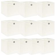 SHUMEE Úložné boxy 10 ks 32 × 32 × 32 cm bílé textil - Storage Box