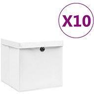 SHUMEE Storage boxes with lids 10 pcs 28 × 28 × 28 cm white - Storage Box