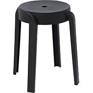 Home Styling Collection Plastic stool, diameter 34 cm, h. 45 cm, black - Stool