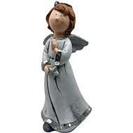 PRODEX Christmas decoration - angel with star, maxi, white/silver, 48 cm - Christmas Decoration