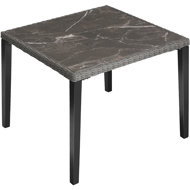 TecTake Rattan table Tarent 93,5 × 93,5 × 75 cm, grey - Garden Table