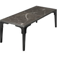 TecTake Rattan table Foggia 196 × 87 × 76 cm, grey - Garden Table