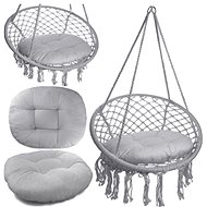 TEXTILOMANIE Hanging armchair Jules with cushion, grey - Hanging Chair