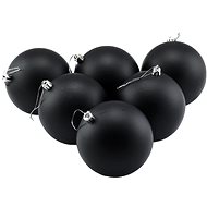 DECOLED Christmas decorations - plastic balls, black matt, diameter 10 cm, 6 pcs - Christmas Ornaments