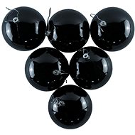 DECOLED Christmas decorations - plastic balls, black glossy, diameter 10 cm, 6 pcs - Christmas Ornaments