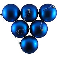 DECOLED Christmas decorations - plastic balls, blue matt, diameter 10 cm, 6 pcs - Christmas Ornaments