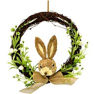 DOMMIO Easter decoration - Wicker wreath with rabbit, diameter 30 cm - Wreath