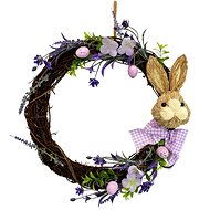 DOMMIO Easter decoration - Wicker wreath with bunny, diameter 30 cm - Wreath