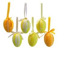 DOMMIO Easter eggs painted yellow 6 pcs, 6 × 4 cm - Easter Decoration