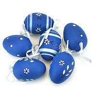 DOMMIO Painted Easter eggs, blue, 6 pcs, 6 × 4 cm - Easter Decoration
